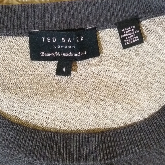CLEARANCE! Ted Baker Metallic Stripe Sweater - Picture 3 of 6